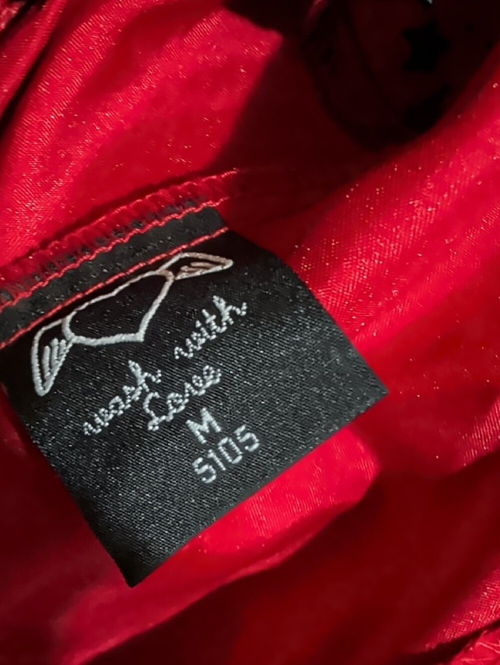 Hell Bunny Red Satin High-Low Dress with Black Trim and Bow Accents - Picture 7 of 9